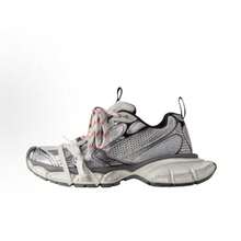 Balenciaga 3XL Mesh Distressed Lace-Up Low-Top Chunky Sneakers, Casual Athletic Shoes, Running Shoes, Unisex, Grey. - 灰色 - 查看 7