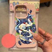 SANRIO for苹果16ProMax/16Plus/16Pro/16/15ProMax/15Plus/15Pro/15/14ProMax/14Plus/14Pro/14/16E/13ProMax/13Pro/13/12ProMax/12Pro/12/11ProMax/11携帯ケース15ProMaxソフトケース薄型レザー柄スマホケースシンプルかわいいイラスト耐衝撃 - 白色 - チェックする 2