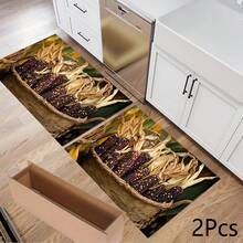 1 tấm lót thoát nước/thảm thấm hút/thảm phơi khô in hình bắp ngô dùng cho máy pha cà phê, bát đĩa - Tấm lót bảo vệ mặt bàn bằng polyester thấm hút tốt với miếng đệm cao su chống trượt, dùng để trang trí quầy bếp, quầy bar gia đình và bàn ăn. - Nhiều màu - Xem 12