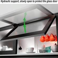 2pcs Kitchen Cabinet Door Lift Pneumatic Support Hydraulic Gas Spring Support Aluminum Frame Glass Door Gas Strut Furniture Hinge - A - View 5