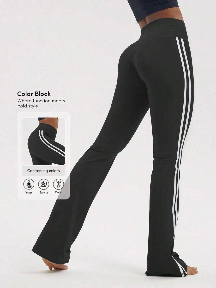 2026 Sodalemon Women's Black Slim Fit Flared Yoga Sweatpants For Spring - 2 - 查看 1