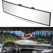 1 Espejo retrovisor, un espejo retrovisor panorámico convexo de 30 cm (11.81 pulgadas) con un espejo retrovisor de ángulo amplio incorporado con clip, que reduce eficazmente los puntos ciegos y aumenta la visibilidad al conducir. - Negro - Ver 6