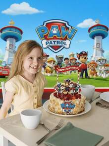 Paw Patrol 3件套汪汪队立大功烘焙生日蛋糕装饰旗插牌 - 查看 1