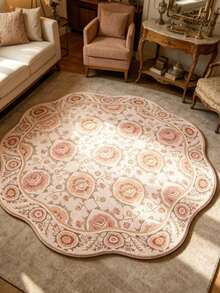 1 pieza Alfombra de arte de rosa vintage francesa, alfombra decorativa de estilo estético personalizado, regalo romántico, alfombra de ambiente estético de Ins, alfombra de acento de muebles modernos minimalistas, alfombra pequeña, alfombra, tapete, decoración del hogar, alfombra pequeña de área, tapete de exterior, alfombra de dormitorio, alfombra lavable - Multicolor - Ver 5
