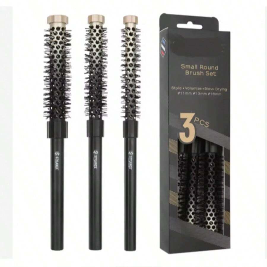 3-Piece Ceramic Thermal Brush Kit - Black - View 1