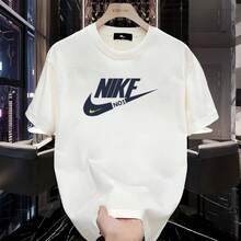 Men's Heavyweight Pure Cotton Short Sleeve T-Shirt, Summer 2025 Fashion, Printed, Loose Fit, Versatile, Men's Clothing. AWBS - 1 - 查看 12
