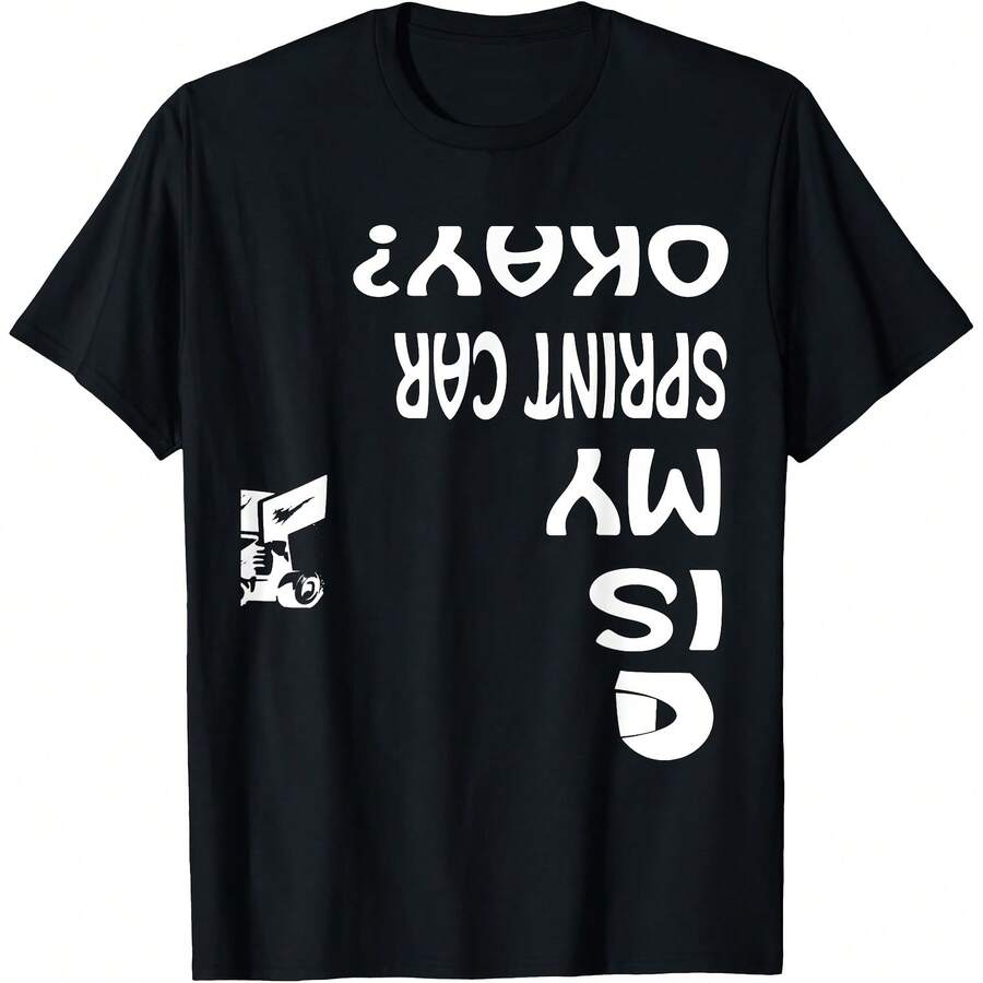 Sprint Car Racing T Shirt Gift Idea Midget Sprint Car Track T-Shirt - Black - View 1