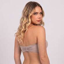 Strapless Bra With Padded Cups And High-Support Plush Up Comfortable Underwire By Santa Passion - 巧克力棕 - 查看 2