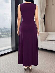 Women Midi Dresses - 大膽的李子 - 查看 5