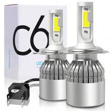 Bộ 2 bóng đèn pha LED 9003 H4, chiếu xa/gần, ánh sáng trắng siêu sáng, không bao gồm pin. - 2 chiếc - Xem 5