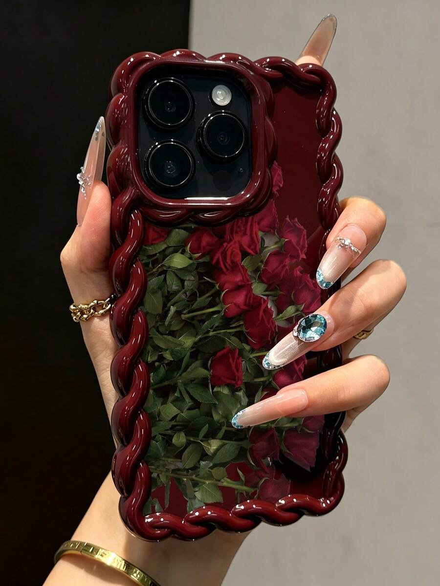 Ốp lưng điện thoại mềm in hình hoa hồng, tương thích với các dòng máy IP17/IP17PROMAX/Iphone16/Iphone16pro/Iphone16promax/Iphone15/XR/7p8p/P12promax/P13promax/P14PROMAX/P13/P14/P11/P12/P14, kiểu dáng dễ thương và thời trang, dày dặn và bảo vệ tốt. - Nhiều màu - Xem 1