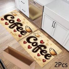 1 件装咖啡印花图案沥水垫/吸水垫/干燥垫，适用于咖啡机、餐具 - 吸水性强的聚酯纤维桌面保护垫，带橡胶防滑垫，适用于厨房台面装饰 - 家用吧台和餐桌垫 - 彩色 - 查看 11
