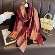 Bufanda larga de lujo para mujer, chal elegante, pañuelo Hijab para mujer, bufandas Retro suaves para ropa de viaje - CJ1213-3-Verde - Ver 4