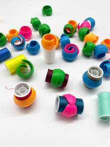 10 piezas de Portacarretes de hilo de silicona, abrazaderas para carretes, previenen el enredo del hilo, organizadores de hilo reutilizables y de colores (azul/rosa/verde/naranja), adecuados para máquinas de coser, máquinas de bordado y accesorios de costura artesanal - Carrete de silicona - Ver 8