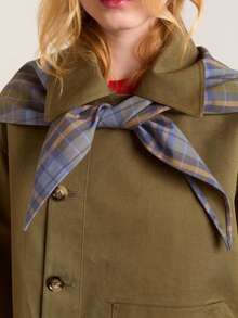 Chaqueta reversible con cuello solapa bordado manga larga para mujer - Marrón - Ver 4
