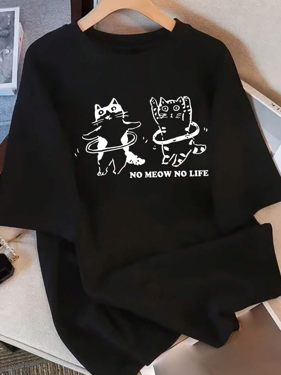 Camiseta de manga corta para mujer con diseño y estampado únicos, nuevo estilo de verano holgado para 2025, top favorecedor para
