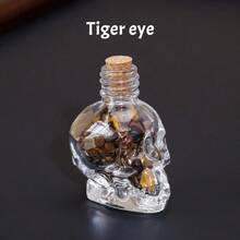 1个天然水晶骷髅许愿瓶，魔法能量疗愈石漂流瓶，内含原石，灵性占卜灵气礼物，母亲节送给妈妈 - 碎石骷髏頭能量瓶 - 查看 23