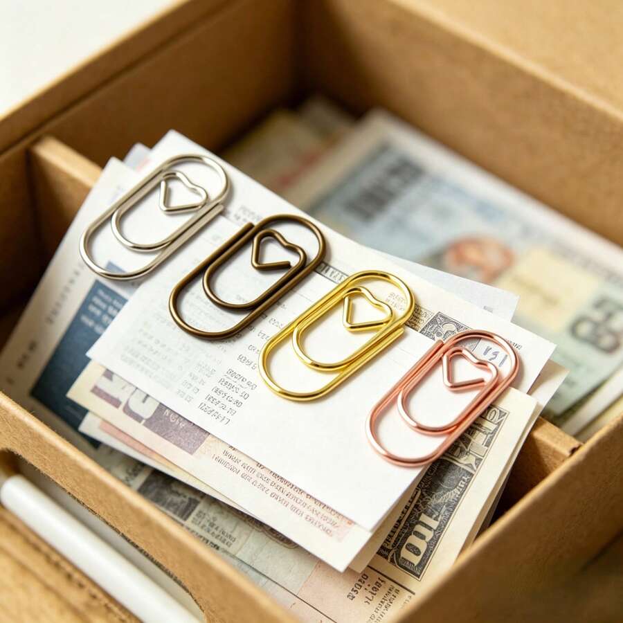 4pcs Heart-Shaped Paper Clips, Colorful Metal Long Tail Clips, Cute Clips Suitable For Office, School, Planner, Notes, File Organization And Various Stationery, Multicolor Heart-Shaped Paper Clips, High-Quality Stationery For School And Office - 4 Multi-color Paperclips - View 1