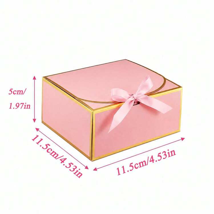 10pcs Large Gift Boxes With Lids, Size 12.6x9.8x3.1 Inches, Suitable For Bridesmaid Proposal Boxes, White Gift Boxes For Gifts, Weddings, Graduations, Birthday Parties - Pink With Gold Border - View 13