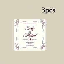 Customized Modern Wedding Stickers, Customized Wedding Napkin Labels, Personalized Wedding Stationery, Wedding Napkin Stickers, Box Stickers, Packaging Stickers, Gift Stickers, Message Stickers - Square Stickers - View 30
