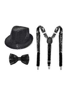 1/3 piezas Sombreros brillantes con lentejuelas de estilo retro disco, suministros y accesorios de fiesta unisex - Multicolor - Ver 31