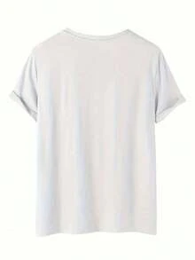 1 pieza Camiseta gráfica de corazón "Mañana Será Bonito" para mujeres - Camiseta casual de manga corta con letras rosas y moradas, cuello redondo, ajuste para todas las estaciones, perfecta para atuendos casuales, camisetas para damas 180g 100% algodón suave - Negro - Ver 7