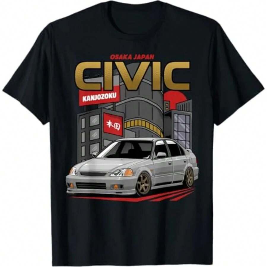 Herren- und Damen-T-Shirts Sommer Civic EK Type R Motorradfahren Offroad Kurzarm Rennsport Liebhaber Freizeit-Oberteil