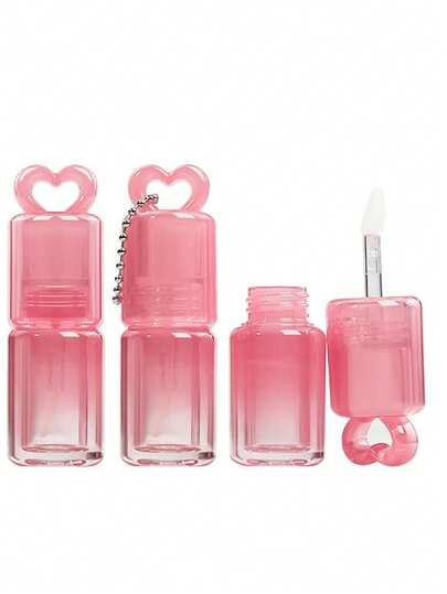 Ombre Pink Tube Heart Hollow Cover Thick Wand Lip Gloss
