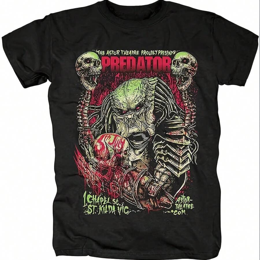 Camiseta de película de ciencia ficción The Predator Alien vs Predator AVP Alien VS Predator, camiseta para hombre, ropa de verano, Top deportivo con estampado de algodón - forma - Ver 1