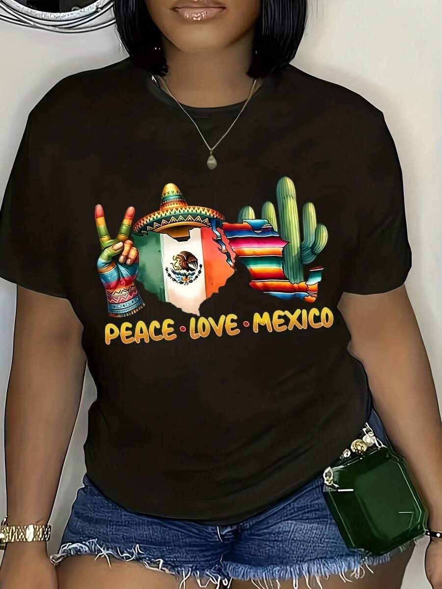 Camiseta del Día de los Muertos Mexicana - Manga Corta Suave y Transpirable con Estampado de Calavera de Azúcar y Mariachi, Diseño de Cactus y Sombrero - Ligera para Disfraz o Uso Casual (Corte Regular, Lavable a Máquina)