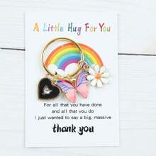 1pc/10pcs Charming Butterfly, Flower & Heart Shaped Key Chain, Comes With Thank You Card, Party Favor, Bag Pendant, Suitable As Backpack Hanging Decor, Car Key Chain, Birthday Gift, Novelty Keychain - Multicolor - View 16