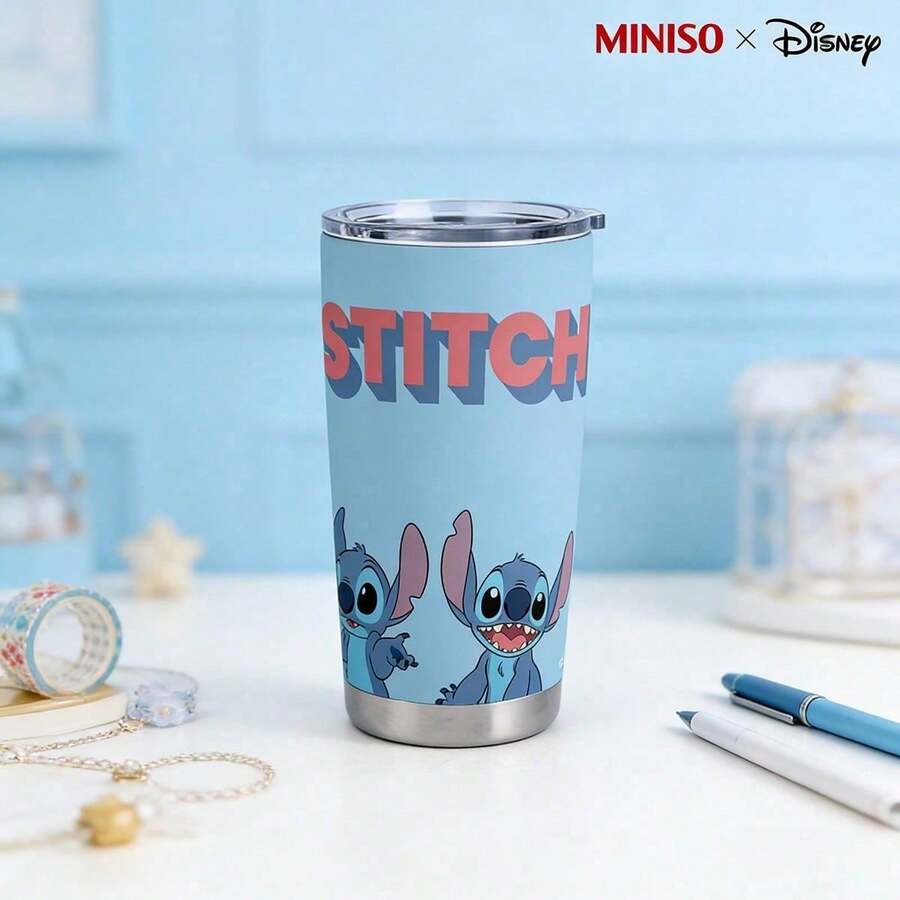Bình giữ nhiệt MINISO X Disney Stitch hoạt hình dễ thương, dung tích 20oz, bằng thép không gỉ, cách nhiệt chân không, có nắp đậy, thích hợp mang theo khi đi du lịch, dùng được cả đồ uống nóng và lạnh. Sản phẩm bền chắc. - Nhiều màu - Xem 1