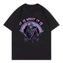 Camiseta vintage de cómic, camisetas divertidas con estampado de It Is What It Is para hombre y mujer, camiseta de manga corta con cuello redondo, camiseta moderna, ropa de calle - forma - Ver 1