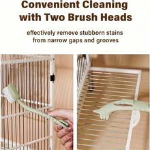 Bộ dụng cụ vệ sinh lồng chim 2 món gồm bàn chải và cán dài, thích hợp để vệ sinh lồng chim và vẹt. - Loại A - Xem 7