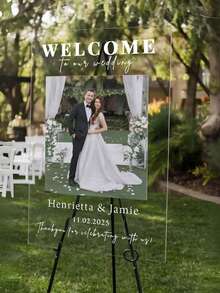 Acrylic Wedding Welcome Sign, Wedding Rehearsal Sign, Modern Wedding Sign, Acrylic Welcome Sign, Wedding Photo Sign, Welcome To Our Wedding - Multicolor - View 5