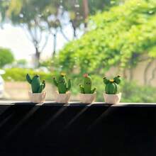 1pc Miniature Landscape Creative Elegant Fresh Small Potted Plant, DIY Car Interior Decor, Desktop Ornament, Office Workstation Computer Screen Decoration Accessory - Small Potted Plants - View 8