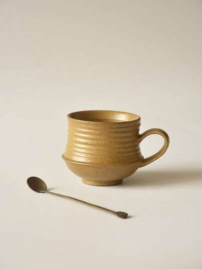 1pc 220ml High-Value, High-Quality, Non-Slip, Large Capacity Ceramic Espresso Cup, Available In Handleless And Handled Styles; Suitable For Home, Office, Water Cup, Tea Cup, Milk Cup, Afternoon Tea Dessert Cup, Retro Style Mug. Ideal Gift For Father's Day, Mother's Day, Valentine's Day For Family, Colleagues, Friends; Suitable For Restaurants, Living Rooms, Cafes And Couples, A Beautiful And Easy-To-Clean Ceramic Cup.