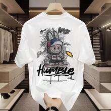 Camiseta de manga corta de algodón pesado para hombre, novedad de verano 2026, corte holgado, moderna, elegante, ropa masculina de alta gama. RLHF - 200 g de algodón puro - negro oscuro, no se arruga - Ver 2