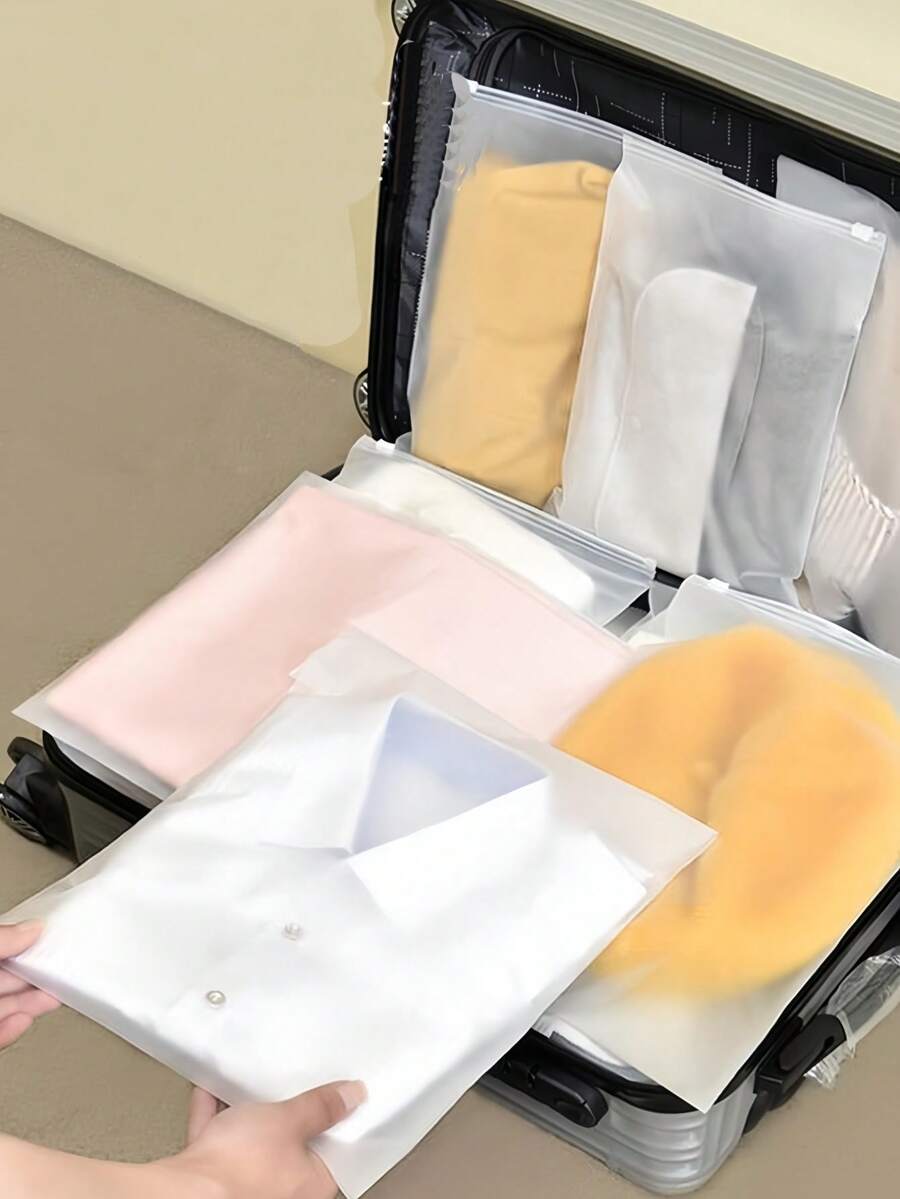 6个/12个装哑光拉链衣物收纳袋，不透明拉链收纳袋，适用于旅行整理、化妆包、度假收纳盒，大容量化妆品收纳盒，化妆箱，可收纳口红、化妆刷、护肤品、手机、小物件，用途广泛，适用于家居、礼品、度假和节日场合（如万圣节、圣诞节），展现波西米亚风格