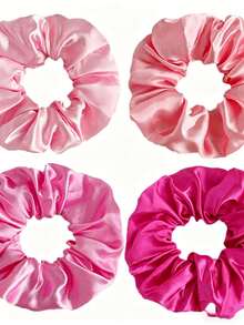 Bộ 24/12/4 chiếc dây buộc tóc bằng satin bóng mượt, thanh lịch, kiểu Bohemian, dành cho nữ, dùng để búi tóc, bảo vệ tóc, phụ kiện tóc bằng satin mềm mại, nhiều màu sắc, dây buộc tóc màu hồng dành cho nữ, phụ kiện tóc thường ngày. - Nhiều màu - Xem 4