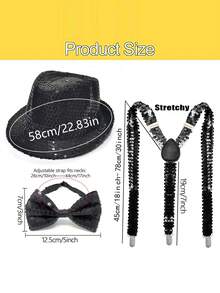 1/3 piezas Sombreros brillantes con lentejuelas de estilo retro disco, suministros y accesorios de fiesta unisex - Multicolor - Ver 11