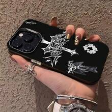 Funda para móvil con elegante diseño de grafiti, compatible con Samsung, Apple, VIVO, OPPO, , ,  y Honor. Fabricada en TPU, ofrece protección contra golpes y caídas. Un regalo ideal para amigos y familiares. - Negro - Ver 4