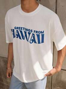 Camiseta Oversized para Hombre  en Blanco con Estampado Frontal y Trasero - Blanco - Ver 4
