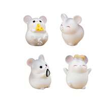 4件套创意可爱仓鼠微景观装饰品，汽车内饰仪表盘/电脑屏幕摆件，DIY办公桌装饰配件 - 小倉鼠 - 查看 8