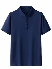 Vancamel Pulse 男士極簡休閒 Polo 衫，商務休閒運動經典領短袖 T 恤，高爾夫運動 Polo，針織網球 Polo 衫夏季款 - 藏蓝色 - 查看 4