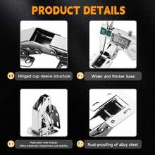 7 Pcs 90 Degree Cabinet Hinges, Concealed Soft Close Hinges With Screws, Easy Mount Kitchen Cupboard Hinge For Bedroom Door, Bathroom Wardrobe - Hinges-7 Pcs - View 7
