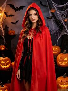 1 chiếc áo choàng hóa trang Halloween màu đen unisex dành cho người lớn, có mũ trùm đầu, thích hợp cho các lễ hội, tiệc tùng, biểu diễn, hóa trang, phụ kiện. Áo choàng nhung vàng, tổng chiều dài 1,6m. - Áo choàng nhung vàng đen - Xem 3