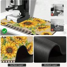 1pc Sunflower & Plaid Pattern Dish Drying Mat, Natural Farmhouse Style Absorbent Draining Pad, Suitable For Dining Table And Cafe, Multipurpose Drainage Mat, Home Gift, Desktop Decor - XYLSD-357 - View 10