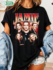 Vintage Jamie Campbell Bower Shirt, Jamie Campbell T-Shirt, Jamie Campbell Long-Sleeved Shirt, Jamie Campbell Fan T-Shirt, Jamie Campbell Merchandise T-Shirt - Black - View 6