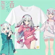Camiseta Eromanga de la hermana Huang Man, mercancía de anime para profesores, cosplay de manga corta de Izumi Sagiri, ropa 2D, estilo japonés, transpirable. - Blanco - Ver 5